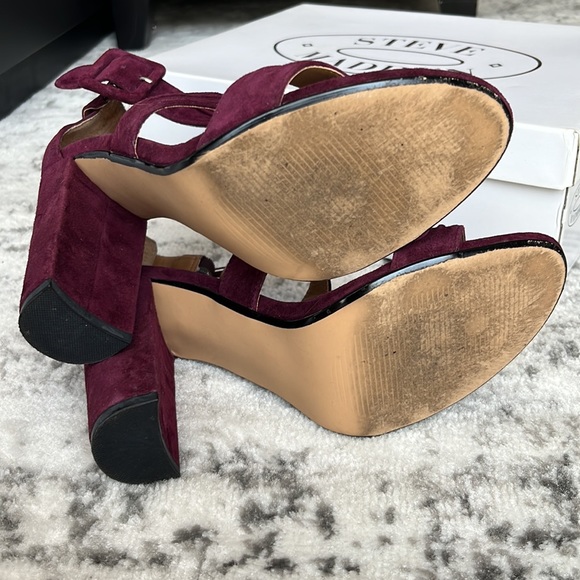 Steve Madden Cradle Block Heels - Wine Suede - Picture 7 of 9